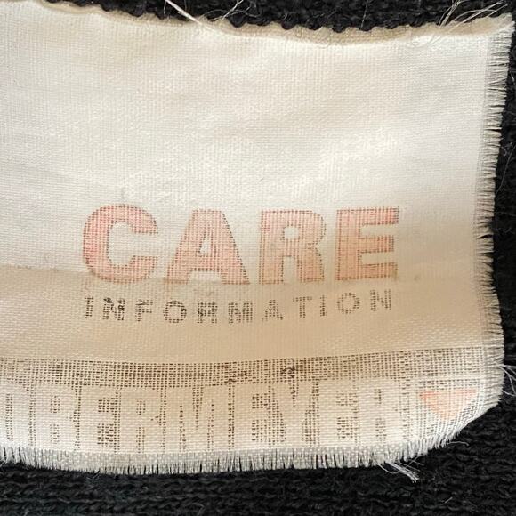 Vintage Obermeyer Wool Blend T Bird Pull Over Sweater Mens XXL Black Crew Neck - Picture 12 of 13